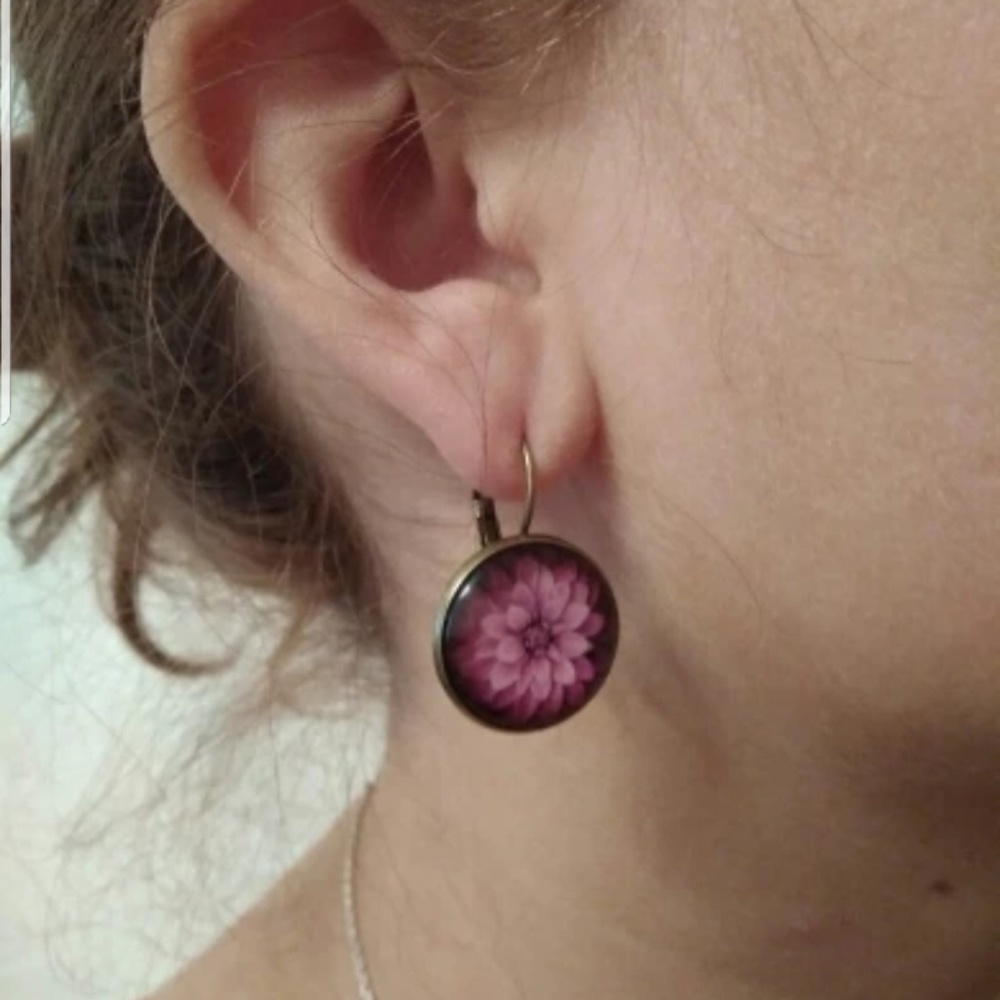 Vibrant Bohemian Round Drop Earrings - Picture 3 of 3